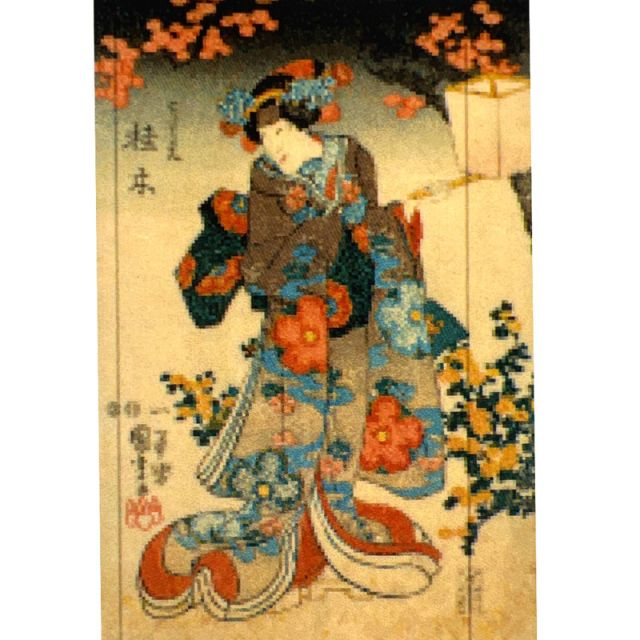 GEISHA WITH LAMP Backdrop Hire 1.2mW x 2.4mH