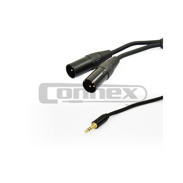 6.0m Y audio cable, with 3.5 mm stereo mini Jack to double 6.35 mm