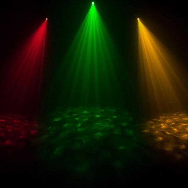 Water effect hire multicoloured with several lights shining on the ground