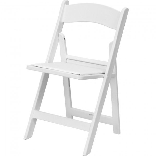 White Padded Folding Chair