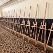 Wooden easel hire in Melbourne with adjustable and locking features