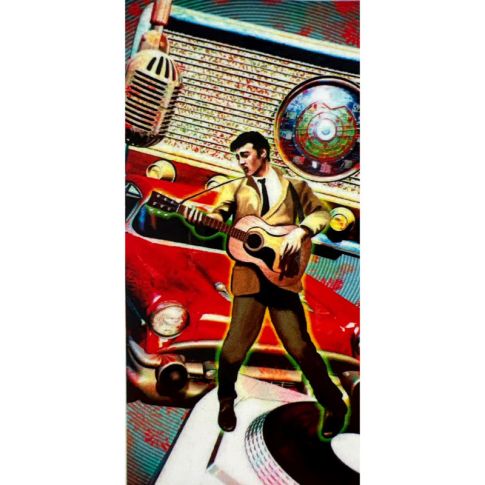 Pre-printed and designed backdrop ROCK AND ROLL (ELVIS) Backdrop Hire 1.2mW x 2.4mH