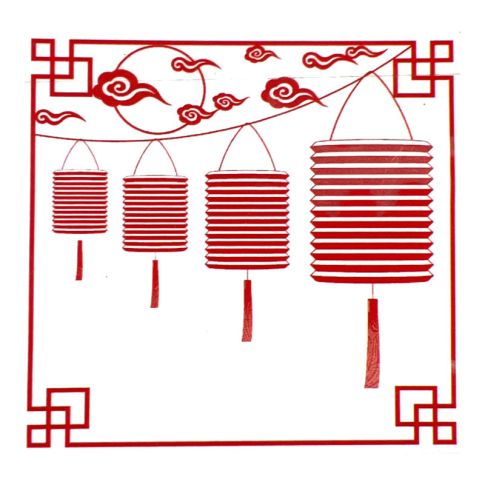 Pre-printed and designed backdrop ASIAN LANTERNS 01 Backdrop Hire 2.4mW x 2.3mH