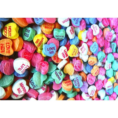 Pre-printed and designed backdrop CANDY HEARTS LOVE Backdrop Hire 3.6mW x 2.4mH