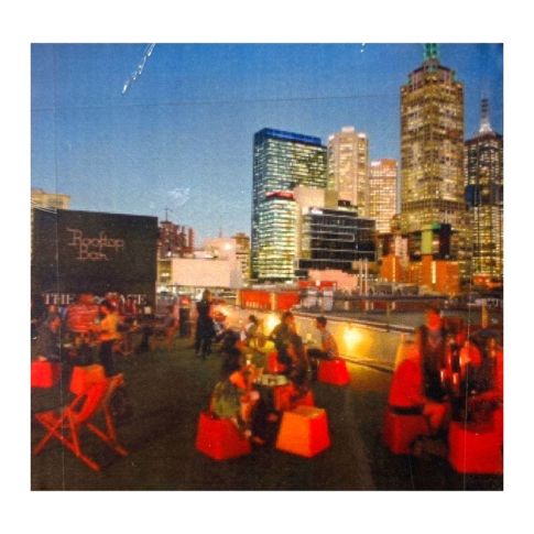 Pre-printed and designed backdrop MELBOURNE ROOFTOP BAR Backdrop Hire 2.3mW x 2.4mH