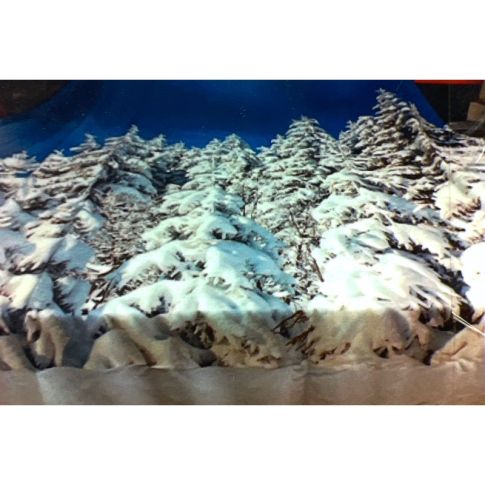 Pre-printed and designed backdrop WINTER WONDERLAND BUSH Backdrop Hire 2.4mW x 2.3mH