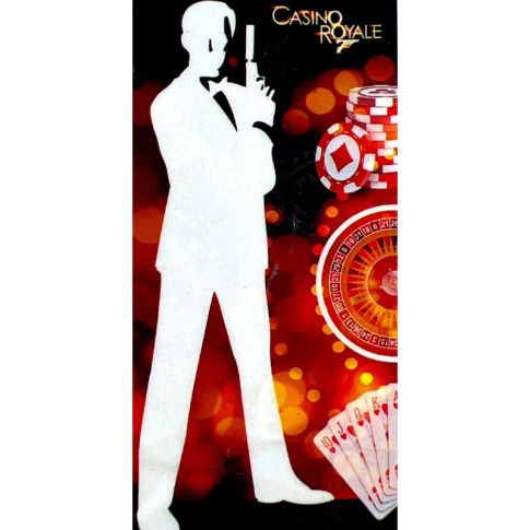 Pre-printed and designed backdrop JAMES BOND CASINO ROYALE MAN Backdrop Hire 1.2mW x 2.4mH